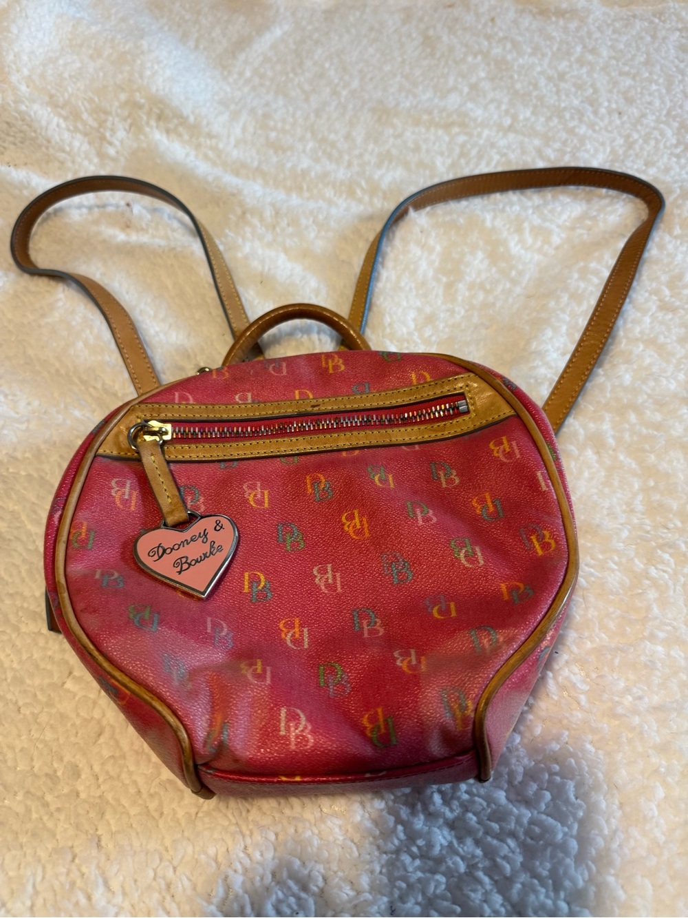 Dooney & Bourke Coated Signature Circle Backpack Purse Y2K